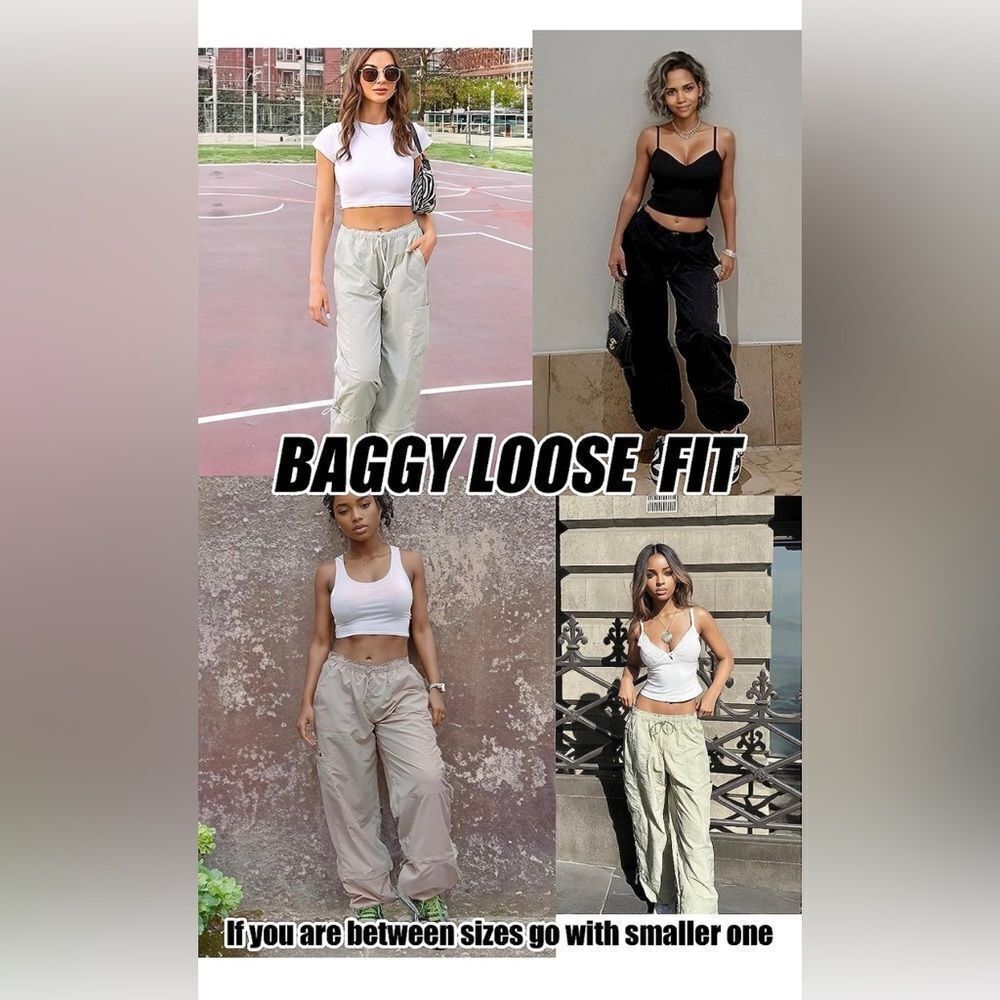 Pants Women Baggy, Parachute Pants for Women Trendy, Y2K Pants - Picture 5 of 8